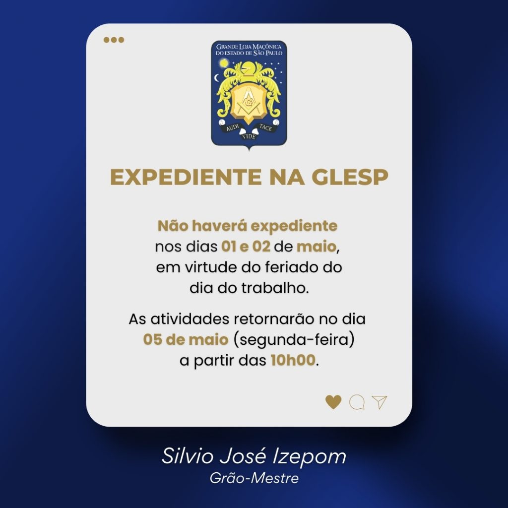 Comunicado 01 e 02 de maio